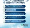 Marketing material describing the features of TENCEL™ Lyocell fibers with icons and text. Produktbild-Vorschau