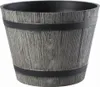 Květináč imitace dřeva šedý kulatý 30 cm Madeira Náhled obrázku produktu 1