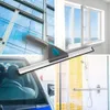 Collage of images showing a squeegee being used on different surfaces like a building facade, a home window, a car windshield, and a shower door. Podgląd zdjęcia produktu