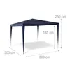 Pavilónový stan Relaxdays HBT: 2,5 x 3 x 3 m - modrý Náhľad obrázku produktu 2
