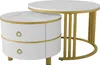 OKWISH Table Basse Ronde 2-en-1 - Ensemble de Tables Voir les images du produit 6