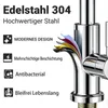 AICA Hochdruck Edelstahl Mischbatterie Ausziehbar Produktbild-Vorschau 5