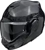 A black Scorpion EXO-Tech Evo Carbon Onyx modular motorcycle helmet is shown against a white background. Náhled obrázku produktu