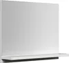 A white bathroom vanity with a shelf. Produktbild-Vorschau