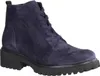 A single dark blue suede boot with laces and a black sole is shown against a white background. Anteprima dell’immagine prodotto
