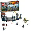 A LEGO Jurassic World Dilophosaurus Attack playset is shown, including the product box and assembled toy. Produktbild-Vorschau
