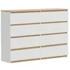 Kommode Weiß Eiche Torro 8 Schubladen matt 120x34x100 cm Produktbild-Vorschau 1