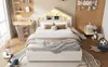Kinderbed 140x200 cm, beige, gestoffeerd huisbed met Productafbeelding-voorbeeld 10