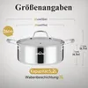 Topf 26cm 5,2L Edelstahl Kochtopf Induktion mit Produktbild-Vorschau 2