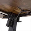 Close-up view of the underside of a wooden desk, showing the electric lifting mechanism and cable management. Náhled obrázku produktu