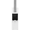 A white electronic device with a display screen and buttons, attached to a grey fabric loop. Produktbild-Vorschau