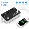 B36C 3 Fach Steckdosenleiste + 6 USB Mehrfachsteckdose 2m Produktbild-Vorschau 3