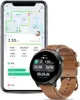 A smartwatch and its companion smartphone app are displayed together, showcasing fitness tracking data. Podgląd zdjęcia produktu