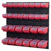 Stapelboxen Set 4 x Wandregal  Lagersystem + 28 Boxen  rot Produktbild-Vorschau 1