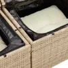 7-tlg. Garten-Sofagarnitur mit Kissen Beige Poly Rattan Produktbild-Vorschau 11