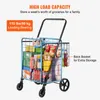 A shopping trolley filled with groceries, with text overlays highlighting its features. Podgląd zdjęcia produktu