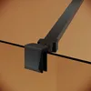 A close-up view of a black metal bracket attached to a glass panel, with a black arm extending from the bracket. Produktbild-Vorschau