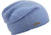 Seeberger Strickmütze-Beanie aus 100% Kaschmir mit Rollrand in blau