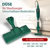 A vacuum cleaner attachment displayed in a living room setting with a couch. Produktbild-Vorschau