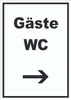 Gäste WC Schild mit Text und Richtungspfeil rechts Toilette Produktbild-Vorschau 1