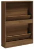 vidaXL Szafka na buty brązowy dąb 59x17x81 cm materiał Podgląd zdjęcia produktu 4