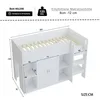 A diagram of a white loft bed with dimensions and product information. Podgląd zdjęcia produktu
