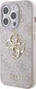 A side view of a pink iPhone case with a repeating Guess logo pattern and a gold Guess logo. Náhled obrázku produktu