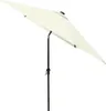A rectangular umbrella with a cream-colored canopy and a black pole is shown against a white background. Produktbild-Vorschau