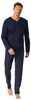 Schiesser pyjamabroek, lange, fijne tricot, donkerblauw, Productafbeelding-voorbeeld 3