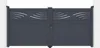 A double-leaf gate made of aluminum, shown from the front on a white background. Produktbild-Vorschau