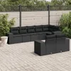 8-tlg. Garten-Sofagarnitur mit Kissen Schwarz Poly Rattan Produktbild-Vorschau 2