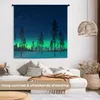 MuchoWow® Wandteppich Wandbehang Nordlicht - Schnee - Bäume Produktbild-Vorschau 2