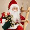 Dekoratívna vianočná figúrka Santa Clausa na rebríku Náhľad obrázku produktu 3