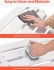 Demonstration of cleaning and scratch repair for a white slatted product. Voir les images du produit