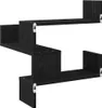 A black wooden shelf unit with a zig-zag design against a white background. Náhled obrázku produktu