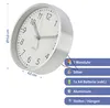 Wanduhr silber Ø15x4cm Aluminium Küchenuhr Dekouhr Uhr Produktbild-Vorschau 2