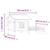 vidaXL Niche pour chiens Gris 159x120x88,5 cm Pin massif Voir les images du produit 8