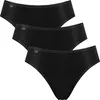 Three black Sloggi women's briefs are stacked on a white background. Produktbild-Vorschau