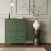 A green dresser with drawers is placed next to a decorative vase with branches and berries, in a room with paneled walls. Anteprima dell’immagine prodotto