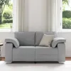 vidaXL Zweisitzer-Sofa Hellgrau 160 cm Stoff Produktbild-Vorschau 3