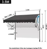LARS360 Dunkelgrau 350cm Klemmmarkise Balkonmarkise mit Produktbild-Vorschau 11