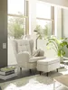 Fußhocker >OSKAR< in cream, Stoffbezug, weich, 100% Voir les images du produit 2