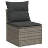 Grau 14-tlg. Garten-Sofagarnitur mit Kissen Grau Poly Produktbild-Vorschau 6