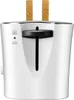 A white toaster with two slices of toast sticking out of the top. Produktbild-Vorschau