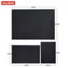 Three different sizes of black mats are displayed with dimensions indicated. Produktbild-Vorschau