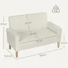 HOMCOM Sofa 2-Sitzer 130 cm Kleine Couch Getuftetes Produktbild-Vorschau 3