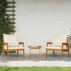 vidaXL Bistrogarnitur mit Kissen 3 pcs Braun Massivholz Produktbild-Vorschau 3