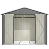 GIHAUVIA Metall Gerätehaus Grau 180 × 229,4 × 191 cm Produktbild-Vorschau 13