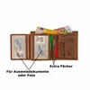 RFID Büffel Echt Leder Geldbörse Portemonnaie mit geprägtem Produktbild-Vorschau 3