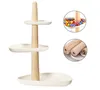 Weiße Bambus 3-stöckige Kuchenplatte 45x35x30 cm Produktbild-Vorschau 4